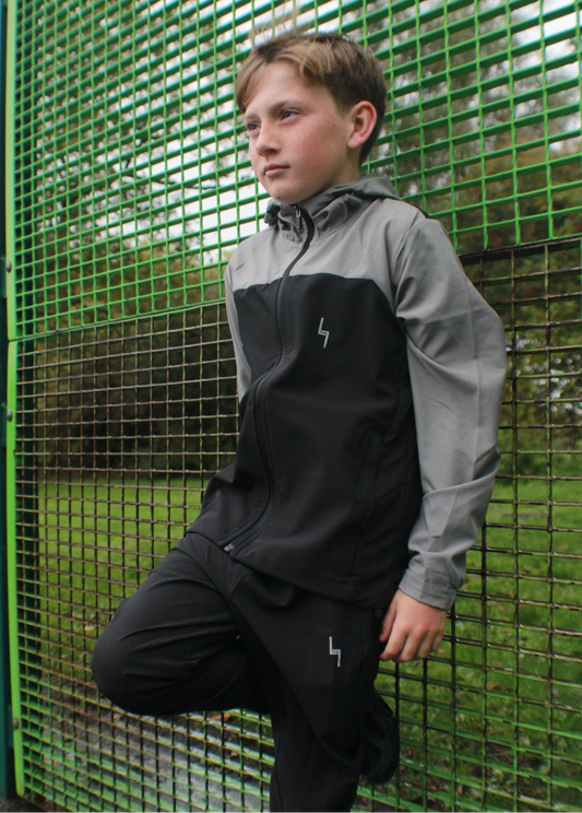 Kids black/grey ultra tracksuit