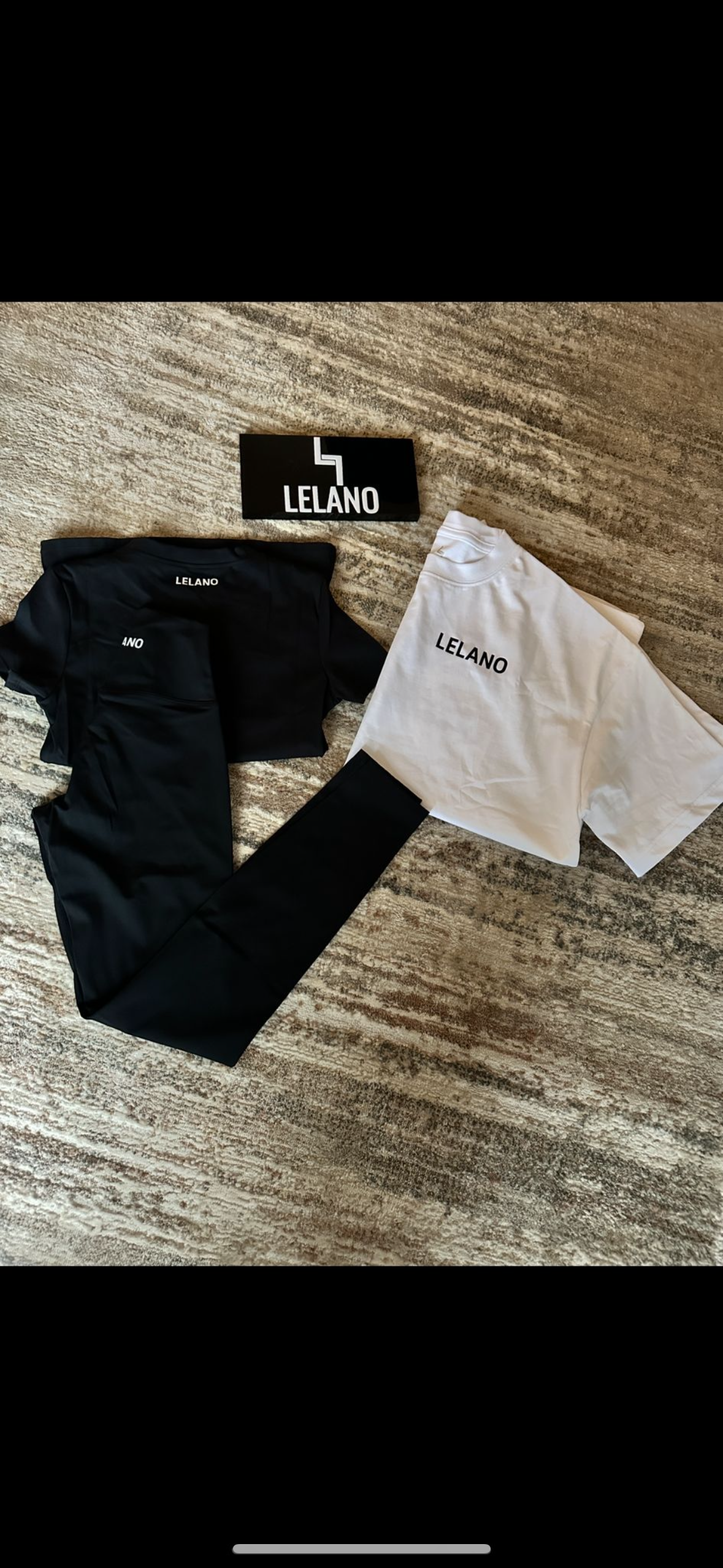 womens performance black gym set