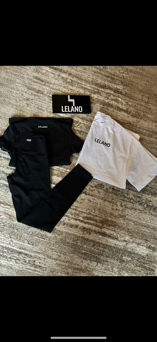 womens performance black gym set